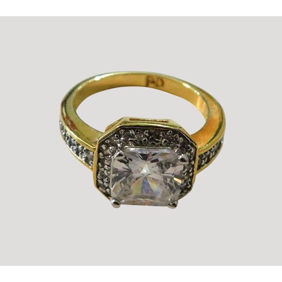 Premier Designs Love At First Sight Ring Size 7 Cubic Zirconia Crystals Gold Pla - Picture 1 of 7